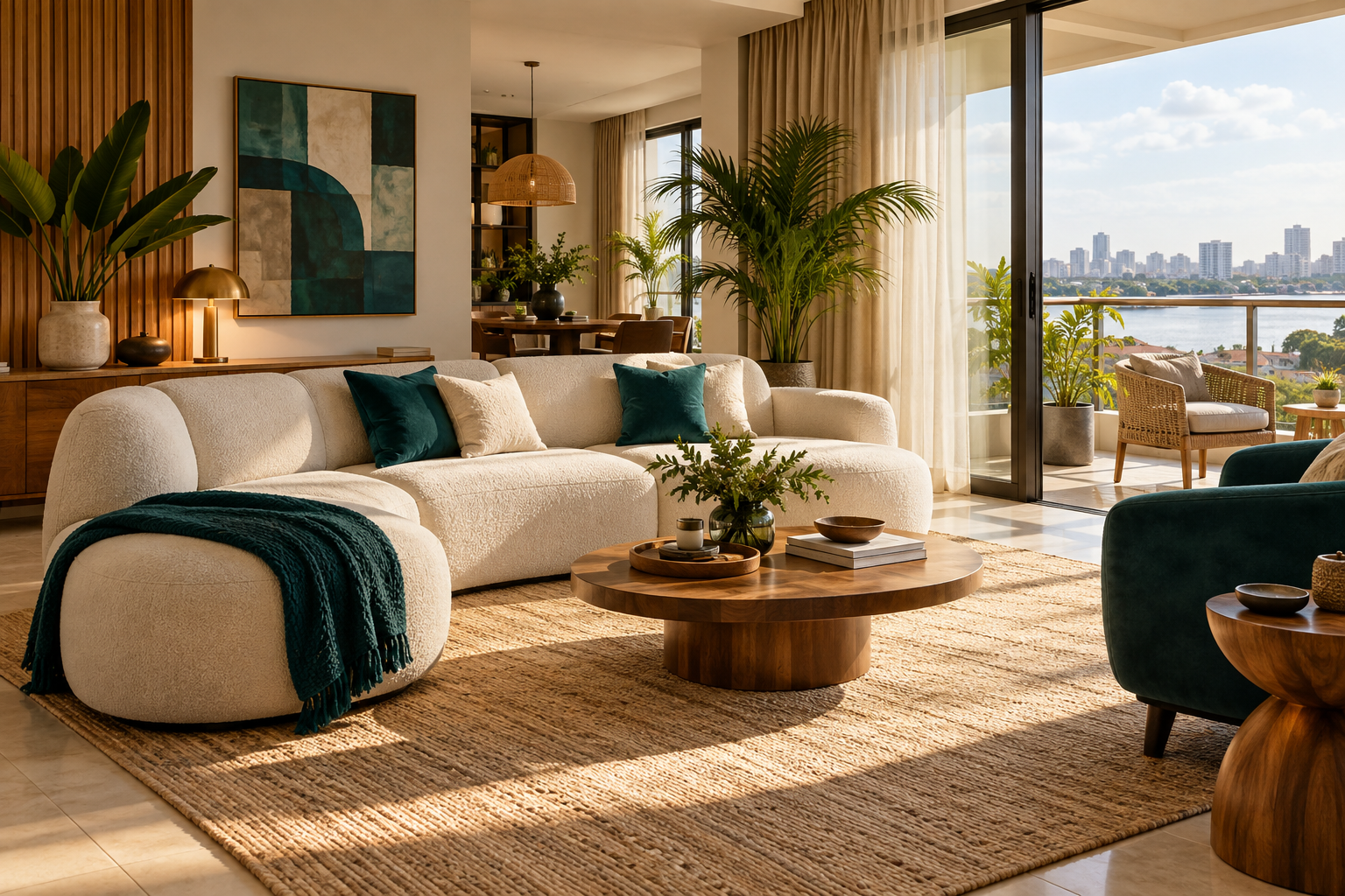 Warm and inviting modern living room